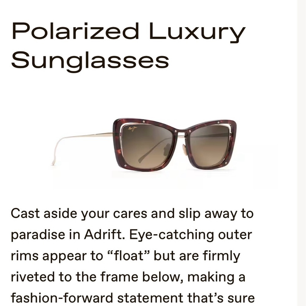 ADRIFT-Polarized luxury Sunglasses- Maui Jim
